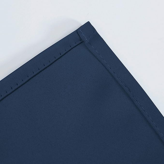 LEMOMO Navy Blackout Curtains/38 x 54 Inch Length/Set of Two Panels Grommet Bedroom Curtains