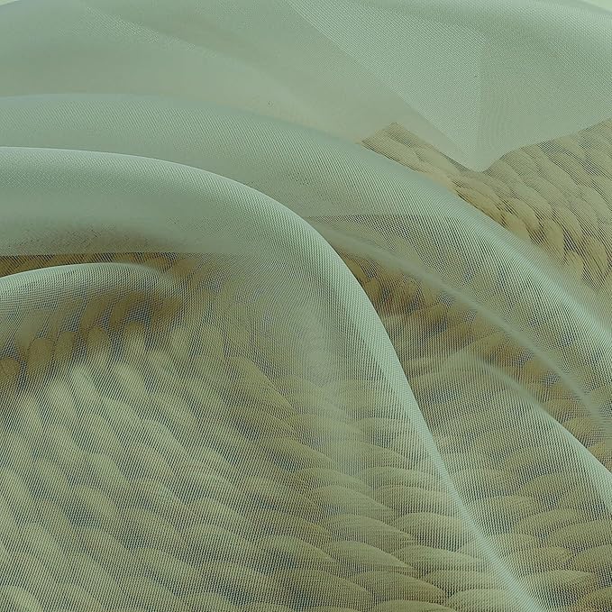 OWENIE Sage Green Sheer Curtains 72 Inches Long 2 Panels Set, Transparent Voile Sheer Curtain Rod Pocket Gauze Drapes for Living Room Bedroom Sliding Glass Door Treatment, 2 Pcs Each 42 x 72 Inch