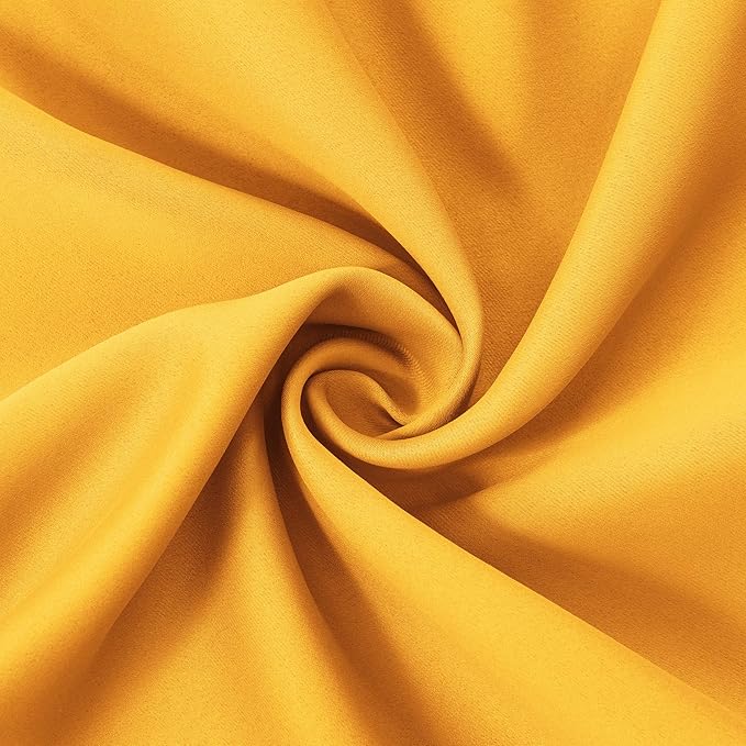 LEMOMO Yellow Thermal Blackout Curtains/52 x 63 Inch/Set of 2 Panels Room Darkening Curtains