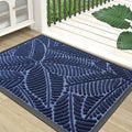 Colorxy Waterproof Doormat, Sturdy Natural Rubber Front Indoor Mat, Non Slip Low Profile Indoor Outdoor Door Mats, Stain and Fade Resistant Floor Mat, Easy Clean Patio Entrance Mat, 47''x24'', Navy