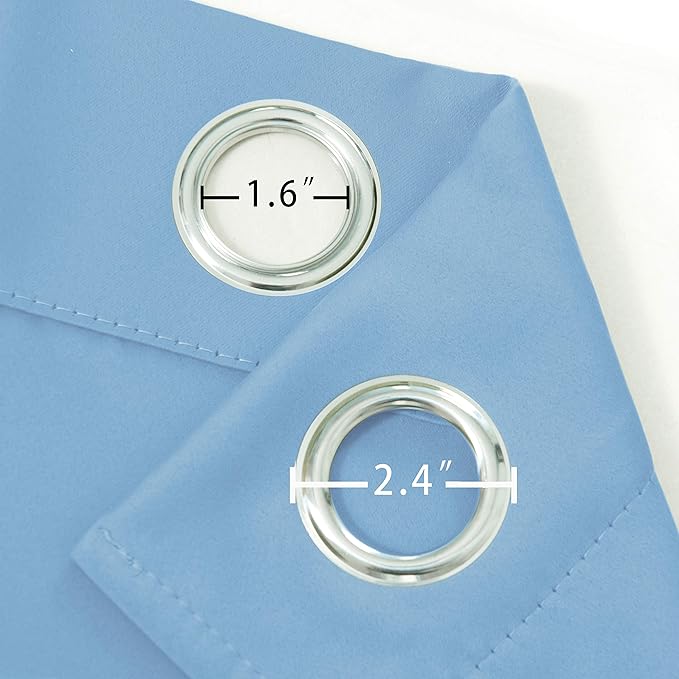 LEMOMO Sky Blue Thermal Blackout Curtains/42 x 95 Inch/Set of 2 Panels Room Darkening Curtains for Bedroom