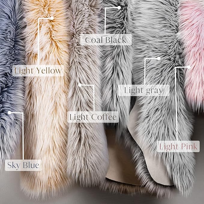 Ashler Faux Fur Rug - Fluffy Shaggy Area Rug, Ultra Soft 3 x 3 Feet Round, Frosted Bottom Pink Fuzzy Machine Washable Shag, Nursery Decor Throw for Bedroom, Kids Room, Living Room