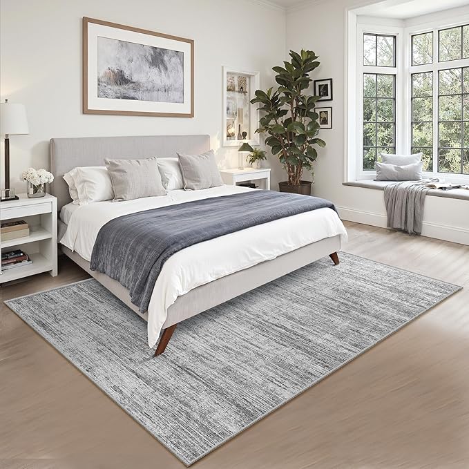 4x6 Rug - Stain Resistant Abstract Washable Rugs, Anti Slip Area Rugs for Living Room,Modern Low Pile Carpet with Rubber Backing Home Decor Small Area Rug
