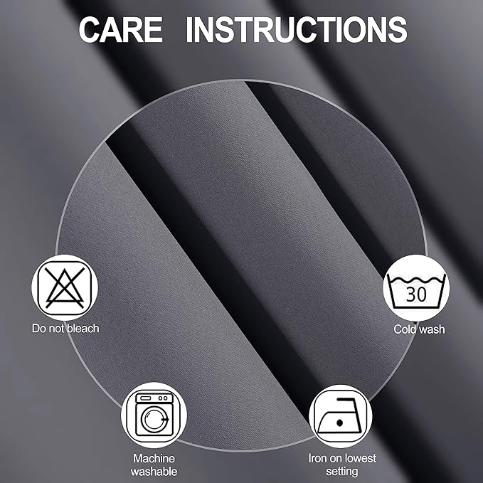 LEMOMO Grey Thermal Blackout Curtains/52 x 54 Inch/Set of 2 Panels Room Darkening Curtains for Bedroom