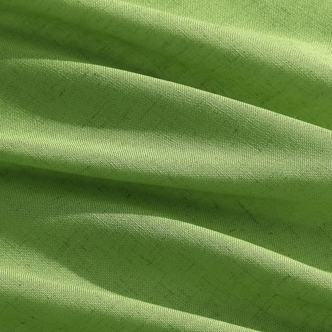 Lime Green Curtains 63 Inches Long 2 Panel Sets for Living Room Bedroom, Light Filtering Linen Drapes for Kitchen Windows Rod Pocket or Back Tab Curtain,Semi Sheer 52x63