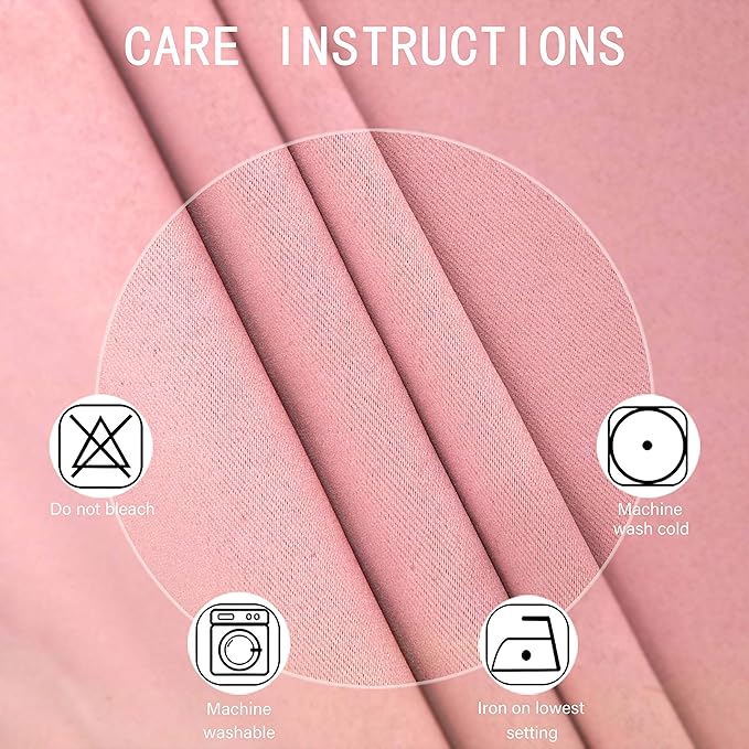 LEMOMO Pink Thermal Blackout Curtains/52 x 95 Inch/Set of 2 Panels Room Darkening Curtains for Bedroom