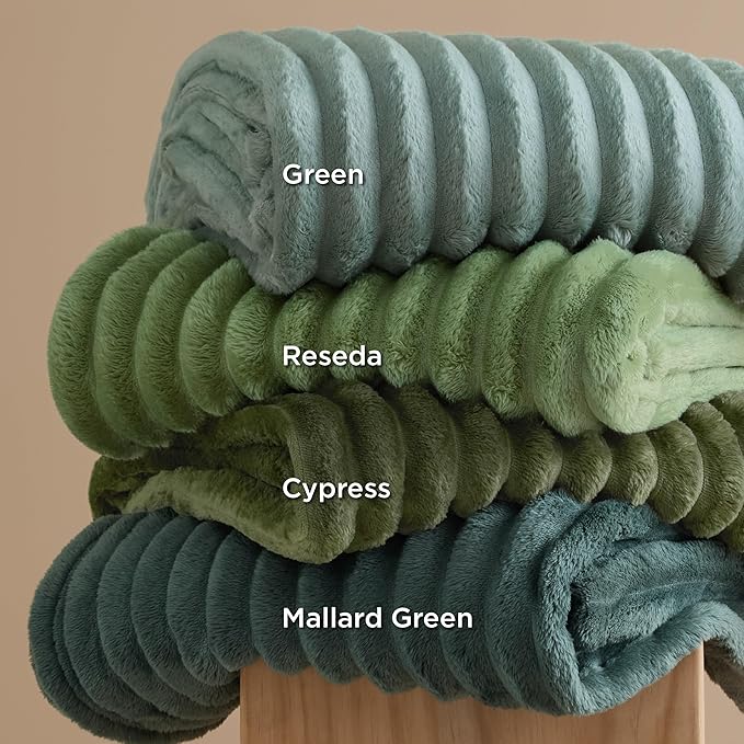 Bedsure GentleSoft California King Size Blanket for Couch - Cozy Soft Blankets for Women, Cute Small Fleece Throws for Girls, Birthday Gifts for Women, Moss, 102x96 Inches