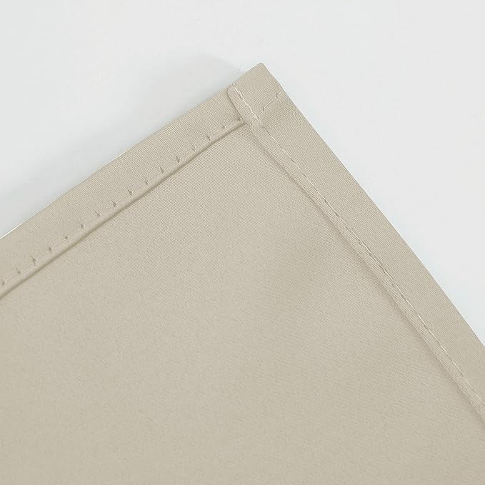 LEMOMO Light Beige Blackout Curtains/52 x 45 Inch Length Kids Curtains/Set of 2 Panels Grommet Bedroom Curtains for Living Room