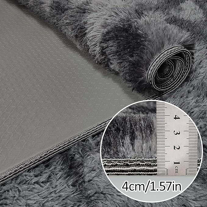 4x6 ft Area Rug for Bedroom Black Grey Tie Dye Fluffy Rug Mat Bedside Throw Rug for Living Room Kids Room Boys Teens Nursery Baby Dorm Office Home Decor Aesthetic Carpets