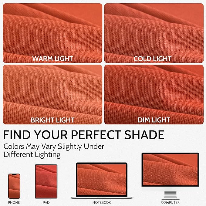 Bright Orange Linen Curtains 72 Inch Long for Living Room Bedroom Lightweight Door Drapes 2 Panels Set, Semi Sheer Light Filtering Back Tab or Rod Pocket Curtain,52x72