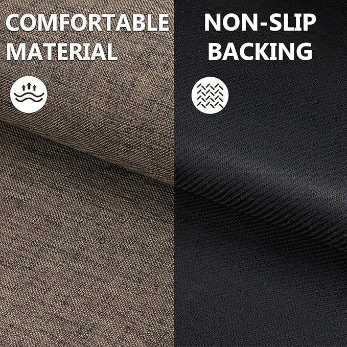 LEKEEPGO Ultra Thin Indoor Door Mat 17"x29", Low-Profile Door Mat Indoor Entrance, Non Slip Rubber Backing Inside Doormat Washable Welcome Front Entryway Dirt Trapper Entry Mat, Brown