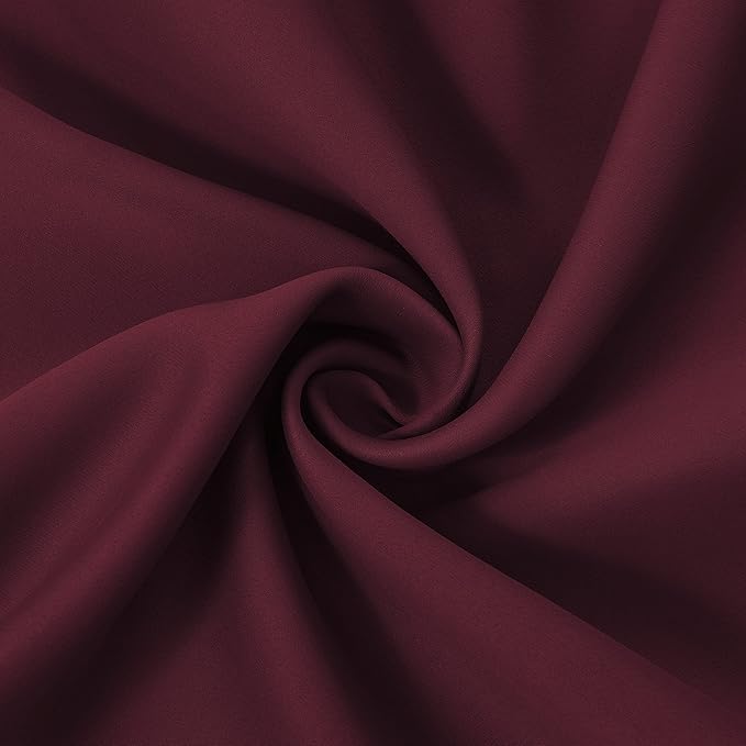 LEMOMO Burgundy Red Blackout Curtains 52 x 63 Inch Length/Set of 2 Curtain Panels/Thermal Insulated Room Darkening Blackout Curtains for Bedroom
