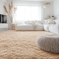 OLANLY 7x11 Machine Washable Large Area Rugs for Living Room, Bedroom, Soft Fluffy Shaggy Bedside Rug, Indoor Floor Carpet for Kids Girls and Boys, Dorms, Nursery, Home Decor Aesthetic, Beige