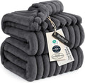 Bedsure GentleSoft Grey Fleece Queen Blanket for Couch - Cozy Soft Blankets for Women, Cute Small Throws for Girls, 90x90 Inches