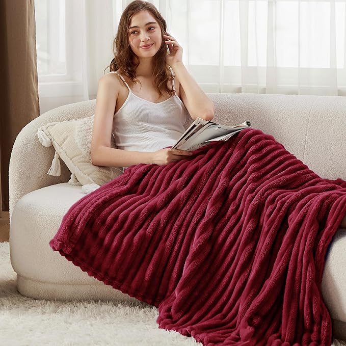 Bedsure GentleSoft Red Blanket for Couch - Cozy Soft Blankets for Women, Cute Small Throws for Girls, 50x60 Inches