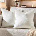 GIGIZAZA Velvet Pillow Covers 20x20: Pack of 2 Throw Pillows Soft Solid Covers - Beige Decorative Modern Couch Big Cushion Covers,Living Room,Bedroom,Sofa