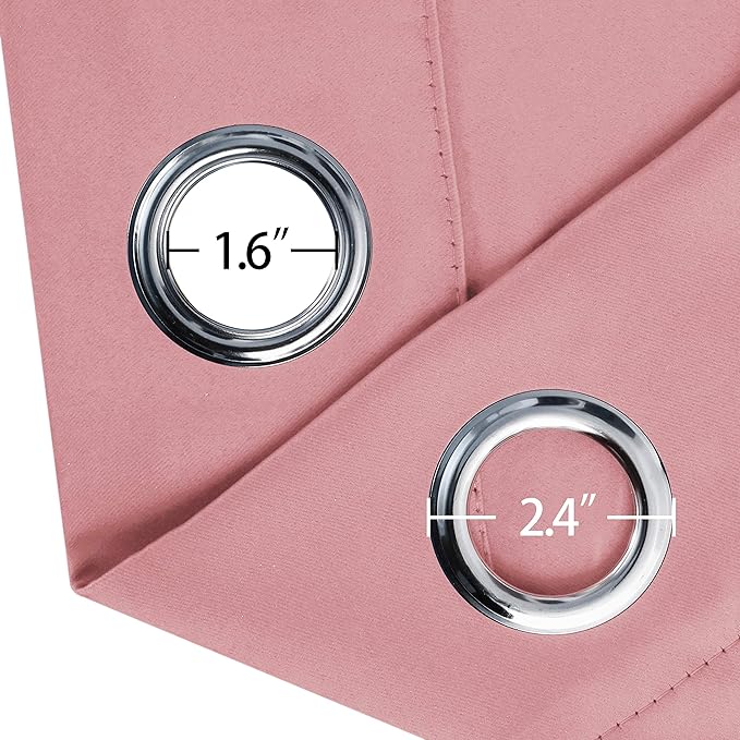 LEMOMO Baby Pink Bedroom Blackout Curtains/52 x 84 Inch Long/Set of 2 Curtain Panels/Thermal Insulated Room Darkening Curtains for Bedroom