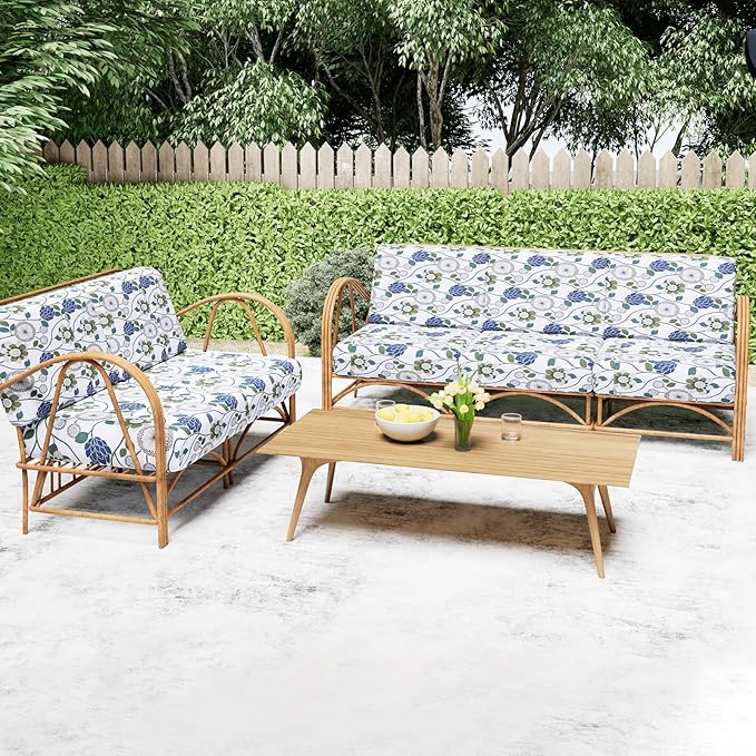 Smiry Printed Couch Cushion Covers, Stretch Soft Couch Covers for Sofa, Washable Non-Slip Sofa Slipcover Furniture Protector for Indoor and Outdoor (Backrest L, Light Green)