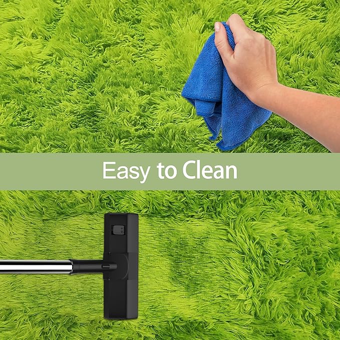 Tie-Dyed Runner Rug for Bedroom Green 2x5ft Fluffy Area Rug Bedside Runner Rug for Kids Room Boys Teens Nursery Baby Living Room Dorm Home Decor Carpets
