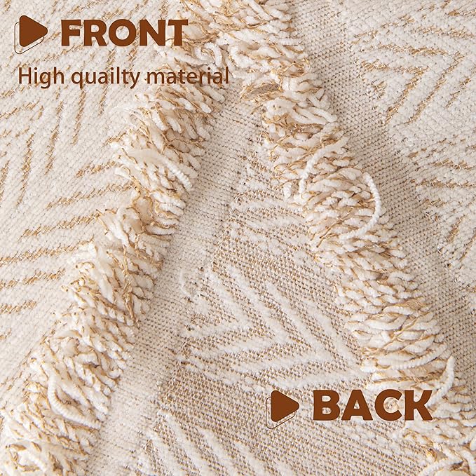 Boho Chenille Couch Cover for Dogs, Non Slip Sofa Cover, Couch Slipcover Covers for 3 Cushion, Furniture Protector with Tassels for Pets Washable, 91"x118", Fishbone Beige