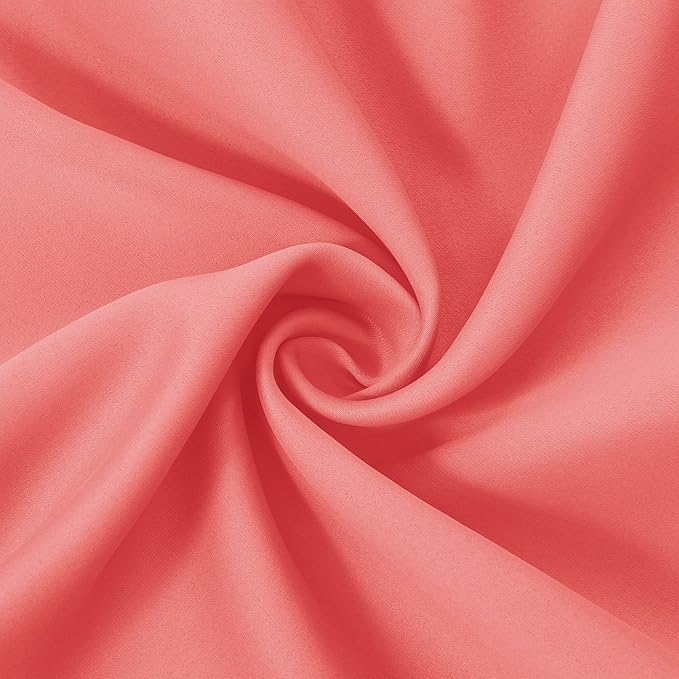 LEMOMO Blackout Curtains 52 x 84 inch/Coral Curtains Set of 2 Panels/Thermal Insulated Room Darkening Bedroom Curtains