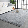 TWINNIS Super Soft Shaggy Rugs Fluffy Carpets, 10x14 Feet, Indoor Modern Plush Area Rugs for Living Room Bedroom Kids Room Nursery Home Decor, Upgrade Anti-Skid Rectangular Fuzzy Rug, Grey