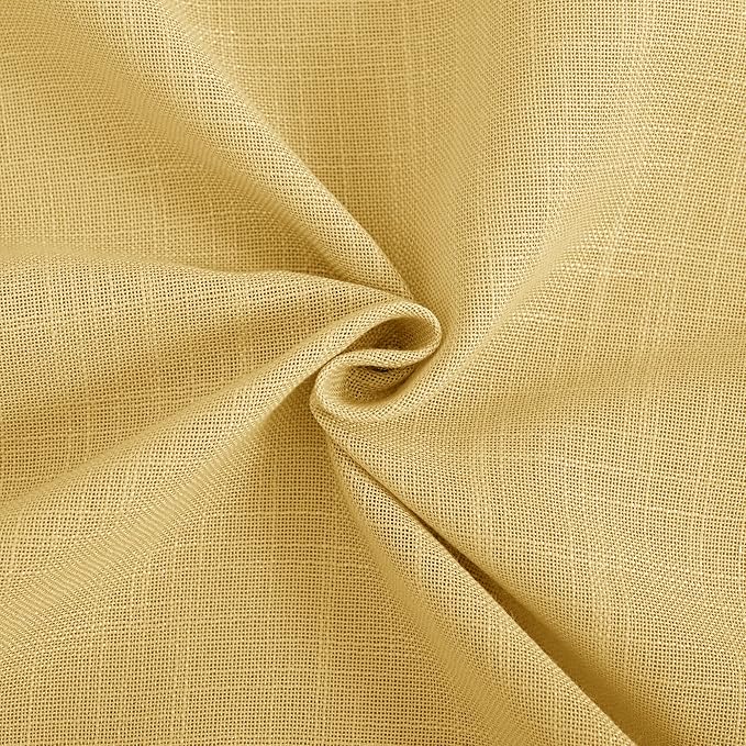 Gold Curtains for Living Room Back Tab Modern Farmhouse Semi Sheer Curtains 90 inches Long 2 Panels Set Muted Neutral Window Curtain for Dining Room Bedroom 52x90
