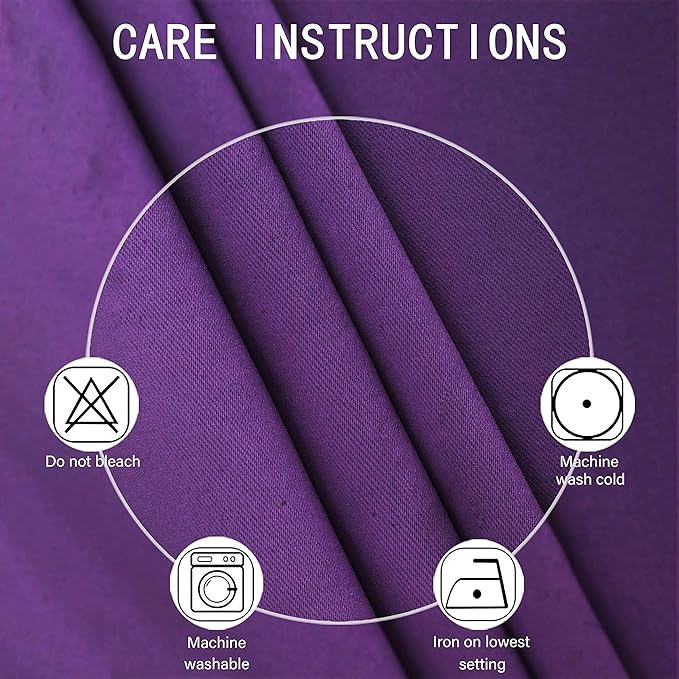 LEMOMO Purple Blackout Curtains/52 x 45 Inch Length Kids Curtains/Set of 2 Panels Grommet Bedroom Curtains for Living Room