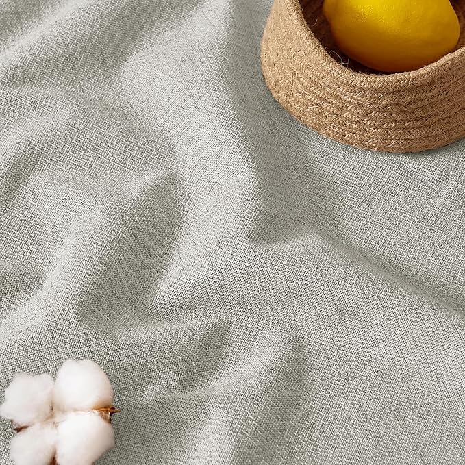 RYB HOME Cream 100% Blackout Linen Curtains 72 inch Long, Thermal Insulated & Privacy Assurd Drapes for Bedroom/Office/Nursery, Rod Pocket & Back Tab Window Treatment, W52 X L72, 2 Panels