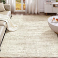 UERMEI 7x9 Area Rug Living Room Rugs - Washable Neutral Modern Abstract Soft Thin Rug Indoor Floor No Slip Rug Carpet for Bedroom Under Dining Table Home Office Decor - Beige/Brown