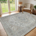 Machine Washable Rugs 8x10 Area Rugs for Living Room,Ultra Soft Low Pile Retro Rugs for Bedroom,Dining Room,Large Non Slip Carpet Vintage Distressed Accent Rug for Farmhouse Office Home Decor