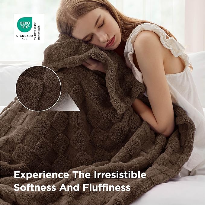 Bedsure GentleSoft Brown Throw Blanket for Couch - Super Soft Cozy Blankets Gifts for Kids Girls, Cute Small Fleece Throws for Bedroom Home Decor, 50x70 Inches