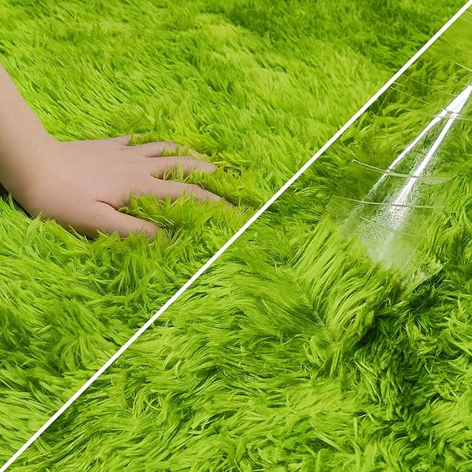 Green Tie-Dyed Rug for Living Room 8x10 Fluffy Area Rug Mat Bedside Throw Rug for Bedroom Kids Room Boys Teens Nursery Baby Dorm Office Home Decor Aesthetic Carpets