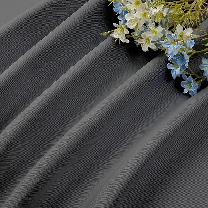 CUCRAF Light Grey Blackout Curtains 84 inch Length 2 Panels Set, Rod Pocket Room Darkening Drapes for Bedroom Living Room, Insulated Thermal Light Blocking Window Curtain (W52 x L84 Inch)