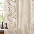 jinchan Belrose Lined Linen Blend Curtains Boho Floral Curtains for Bedroom 96 Inch Length Beige Embroidered Drapes Rod Pocket Farmhouse Flower Drapes for Living Room Window Treatments Set 2 Panels