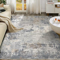 UERMEI 7x9 Area Rug Living Room Rugs - Washable Neutral Modern Abstract Soft Thin Large Rug Indoor Floor No Slip Rug Carpet for Bedroom Under Dining Table Home Office Decor - Blue Grey