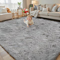 5x8 Feet Grey Fluffy Shag Area Rugs for Living Room, Modern Fluffy Shaggy Carpets for Teens Dorm Nursery Home, Non Slip Indoor Rugs Fuzzy Floor Carpet(5 x 8, Light Grey)