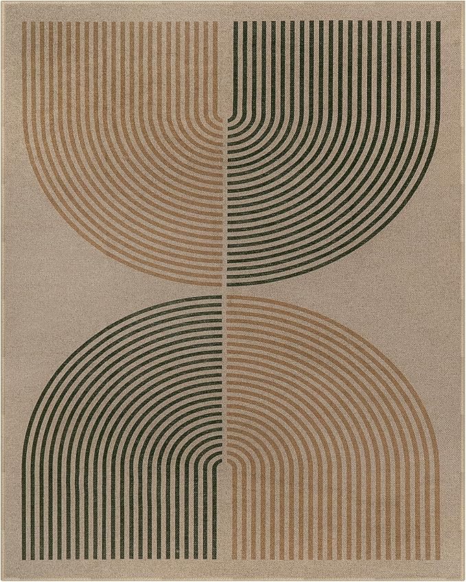 Lahome Enfys Modern Rainbow Outdoor Easy Jute Rug, Area Rugs 9x12 Living Room Patio Rug Large Farmhouse Indoor Outdoor Rugs, Contemporary Non Slip Dining Room Rugs for Under Table Sunroom