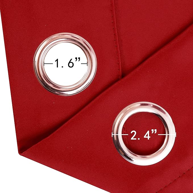 LEMOMO Blackout Curtains 52 x 84 inch/Bright Red Curtains Set of 2 Panels/Thermal Insulated Room Darkening Bedroom Curtains