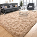 Tepook Super Soft Fluffy Rug for Bedroom, Modern Shaggy Fuzzy Kids Rugs for Living Room, Plush Indoor Nursery Home Decor Dorm Carpet with Non-Slip Bottom, Beige, 3 X 5 Feet