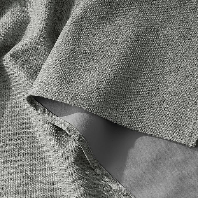 RYB HOME Grey 100% Blackout Linen Curtains 78 inch Long, Thermal Insulated & Privacy Assurd Home Decor Drapes for Bedroom/Office/Nursery, Rod Pocket & Back Tab Window Treatment, W52 X L78, 2 Panels