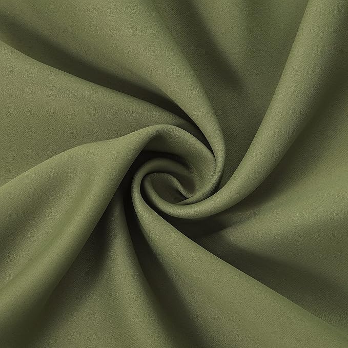 LEMOMO Olive Blackout Curtains/52 x 95 Inch/Set of 2 Panels Thermal Insulated Room Darkening Curtains for Bedroom
