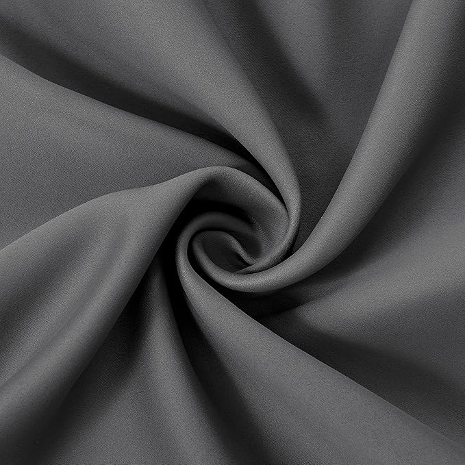 LEMOMO Frost Grey Blackout Curtains, 42 x 54 Inch Length, Set of 2 Panels, Grommet Bedroom & Living Room Curtains