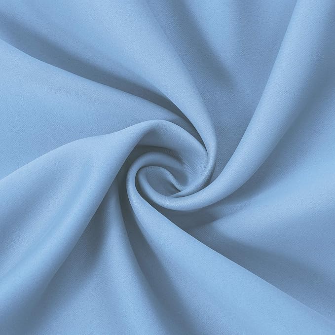 LEMOMO Sky Blue Thermal Blackout Curtains/42 x 72 Inch/Set of 2 Panels Room Darkening Curtains for Bedroom